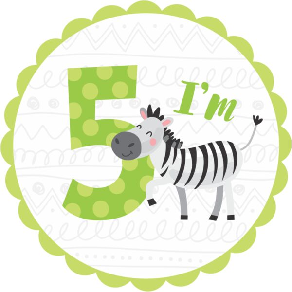Five Birthday Animal Zebra Number 2 Thumbnail