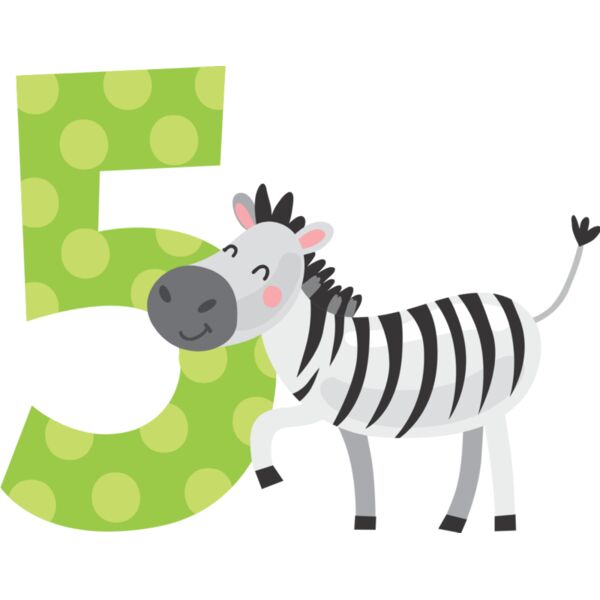 Five Birthday Animal Zebra Number 1 Thumbnail
